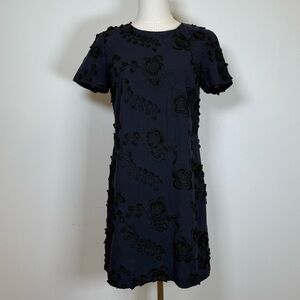 Banana Republic 100% Cotton Floral Embroidered Navy Dress Women’s Size 4P